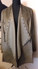 BNWOT Malissa J Collection Faux Leather Studded Brown Jacket Size 18 20