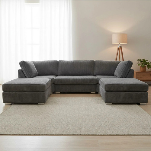 Modern shaped grey jumbo - modern, u-shaped