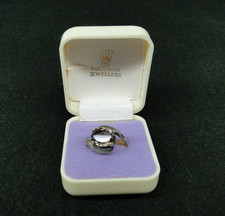 Vintage Silver 925 Smoky Quartz Ring Hallmark Edinburgh Scotland Dated 1980