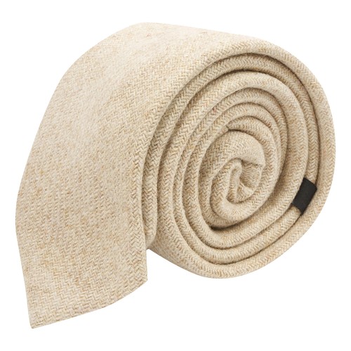 Oatmeal woven wool tie - woven, tie,