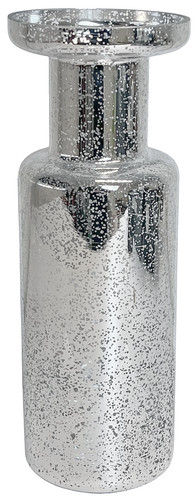 Silver glass flower vase - silver,