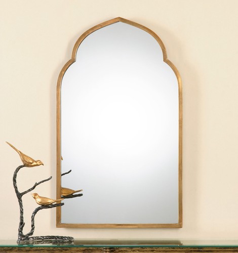 Gold shaped arch wall vanity - arch,
