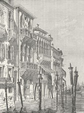 ITALY. Venetian houses 1880 old antique vintage print picture