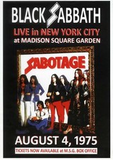 Black  Sabbath 1975 - Concert A3 VINTAGE BAND POSTERS Music Rock Old Advert #ob