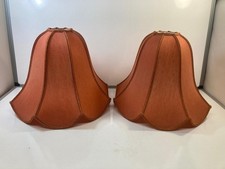 Vintage Terracotta Fabric Bell Shape Table Lamp & Floor Lamps Shade x 2
