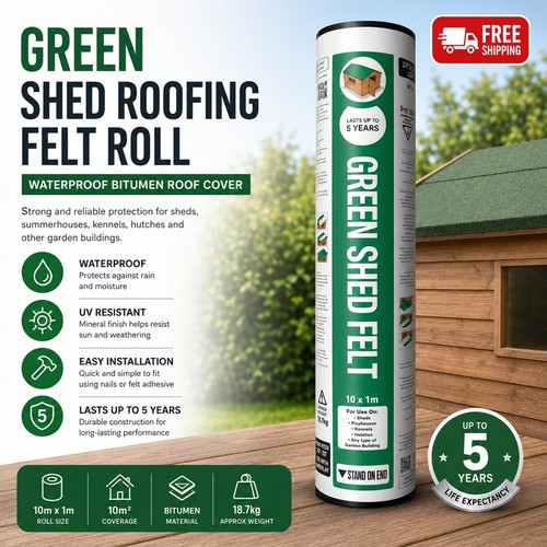 Green shed roofing - shed, x