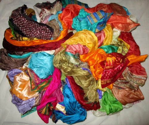 Lot pure silk antique - silk,