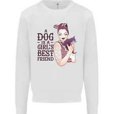 A Dog Is a Girls Best Friend Chihuahua Kids Sweatshirt Jumper