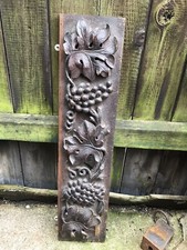 Antique Victorian Carved wood grape plaque architectural furniture Black Forest