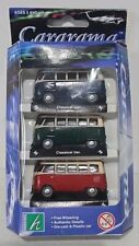 CARARAMA 1/72 SCALE - SET OF 3x TWO-TONE CLASSIC CAMPER VANS DIECAST MODELS