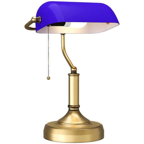 Desk lamp steel glass - lamp, blue