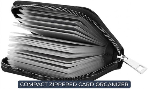 Leather travel card holder - leather,