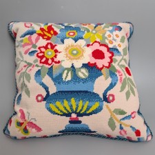 Ehrman Kaffe Fassett Baltimore Urn Floral Tapestry Needlepoint Cushion Completed