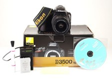 Nikon D3500 Camera & 18-55mm VR Zoom Lens Kit Battery & Charger 3,421 Shot Boxed