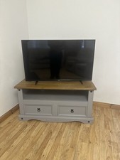 TV/Console Table Black Gloss, White Gloss, 2 Drawers