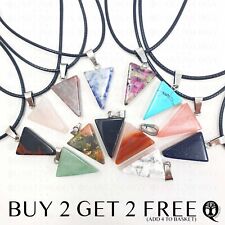 Yoga Triangle Chakra Necklace Quartz Reiki Crystal Healing Point Cut Pendant UK