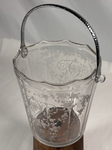Vintage etched glass - glass, ice