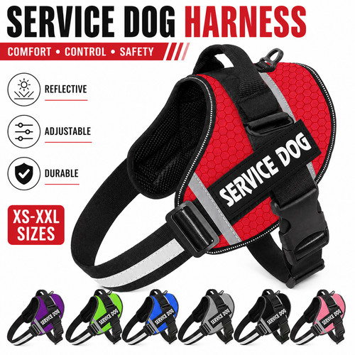 Reflective service dog vest - dog,