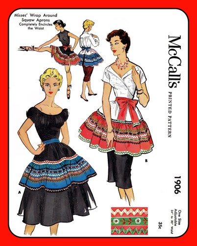 Wrap around half apron pattern - half,