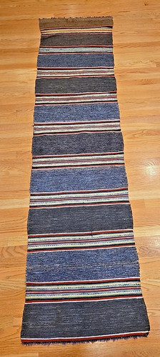 Vintage hand made rag rug - vintage, (2'