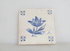 Antique Delft Holland Style Tile Floral Floral Classic Old Vintage 5.5"W