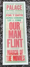 ORIGINAL OUR MAN FLINT POSTER JAMES COBURN LEE J. COBB 1966. STOCKBRIDGE CINEMA