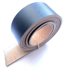 DARK BLUE BELT BLANKS STRAPS 3MM THICK VEG TAN LEATHER 145CM - 57 INCH