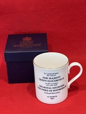 Royal Worcester 250th Anniversary Mug Queen Elizabeth II - Original Box