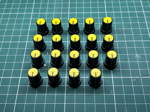 Knob black yellow - black, |