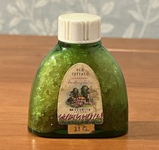 Vintage Old Cottage Lavender Smelling Salts, Green Glass Bottle