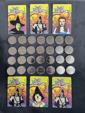 28 x Elaut Arcade Pusher Coins Tokens & 6 x Wizard Of Oz Arcade Win Cards