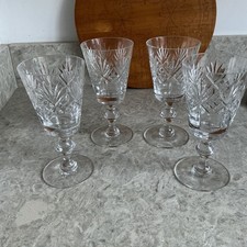 Lead Crystal 4 Wine Glasses