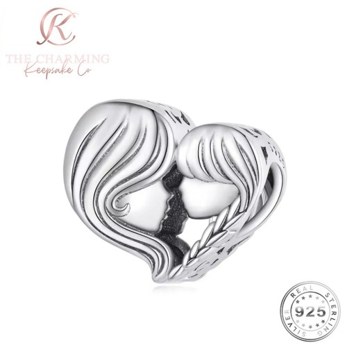 Mum daughter charm silver - mum,