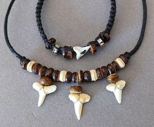Shark tooth necklace bracelet - shark,