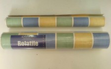 Crown Rolatile Blown Cushion Vinyl Roll Blue/Green/Yellow Tile Collect AL2 Herts