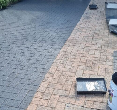 Block paving patio - paving,