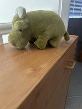 Vintage Merrythought 22 cms Green Hippo - Plush/Soft Toy - Good Condition