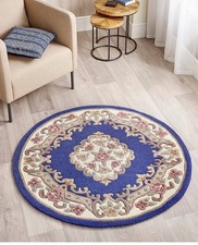 Lotus Premium Traditional Rug Aubusson Wool Heavy Thick Floral - 120 x 120cm