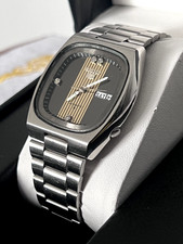 Seiko 5 Automatic 6309 518A Black Gold 37MM TV Dial Day Date Vintage Watch