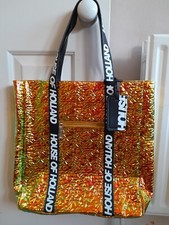 FAB, FUNKY HOUSE OF HOLLAND LARGE IREDESCENT GOLD TOTE BAG