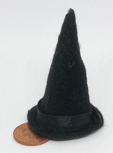 Dolls house black felt witches - dolls,