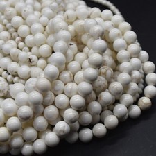 Cream Matrix Howlite Round Beads 4mm 6mm 8mm 10mm - 14", For Jewellery Making