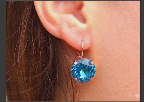 Aquamarine blue rivoli crystal - aquamarine,