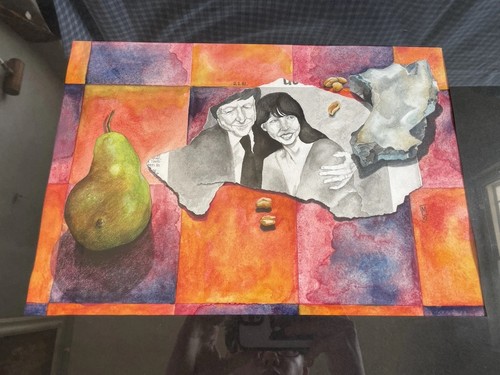 Vintage original mixed media - a,