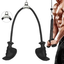 Ergonomic Tricep Rope Pull Down Gym Cable Attachment Handle Grip Bar Workout