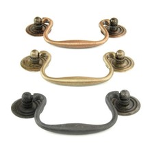 Antique Swan Neck Style Cabinet Handle Drawer Drop Pull Kitchen Cupboard Dresser