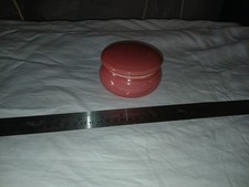 Pink Ceramic Small Dressing Table Jar And Lid