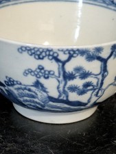 WORCESTER “THE CANNONBALL” TEA BOWL WORKMAN’S MARK C1755-60