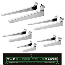 HEAVY DUTY Slatwall Shelf Brackets (PAIRS) Wooden Glass Timber Shop Shelving