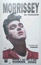 Morrissey In Person Hamburg Docks 1991 Large Concert Gig Poster 33" x 20" - Rare